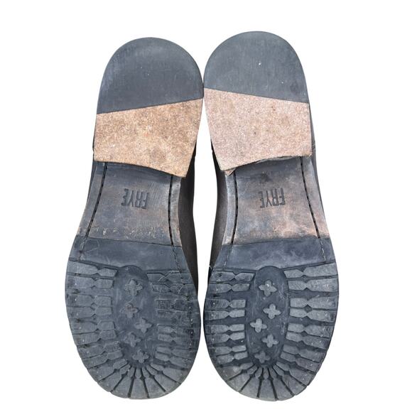 Frye Women’s Melissa Button Gray Leather Lug Sole Riding Boot Size US 9 - Picture 8 of 9